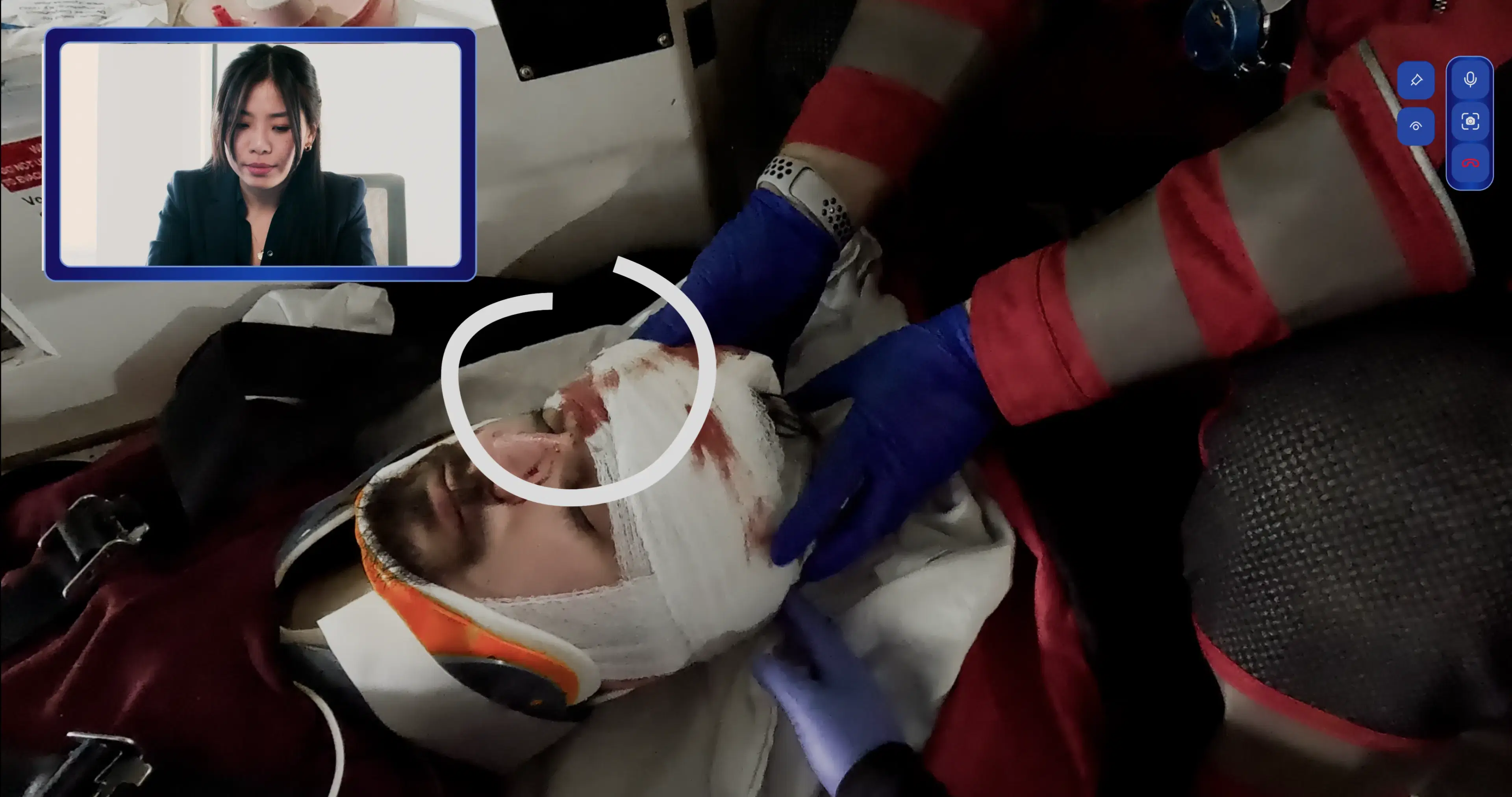 Specialist overseeing a critical procedure remotely with HoloXR